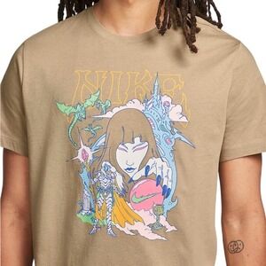 Nike Men's Graphic T-Shirt Medium Khaki Anime Fantasy Haze Mystic Magic